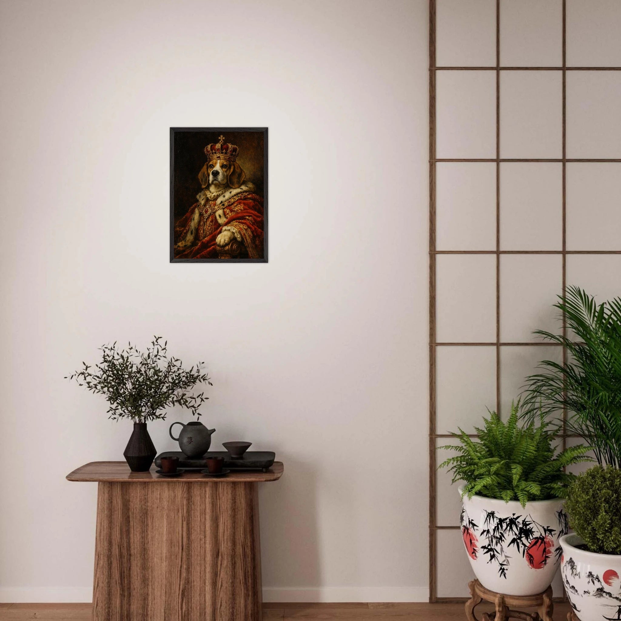 The Royal — Gerahmtes Museumsporträt in Eiche, Schwarz oder Weiß - FurTales