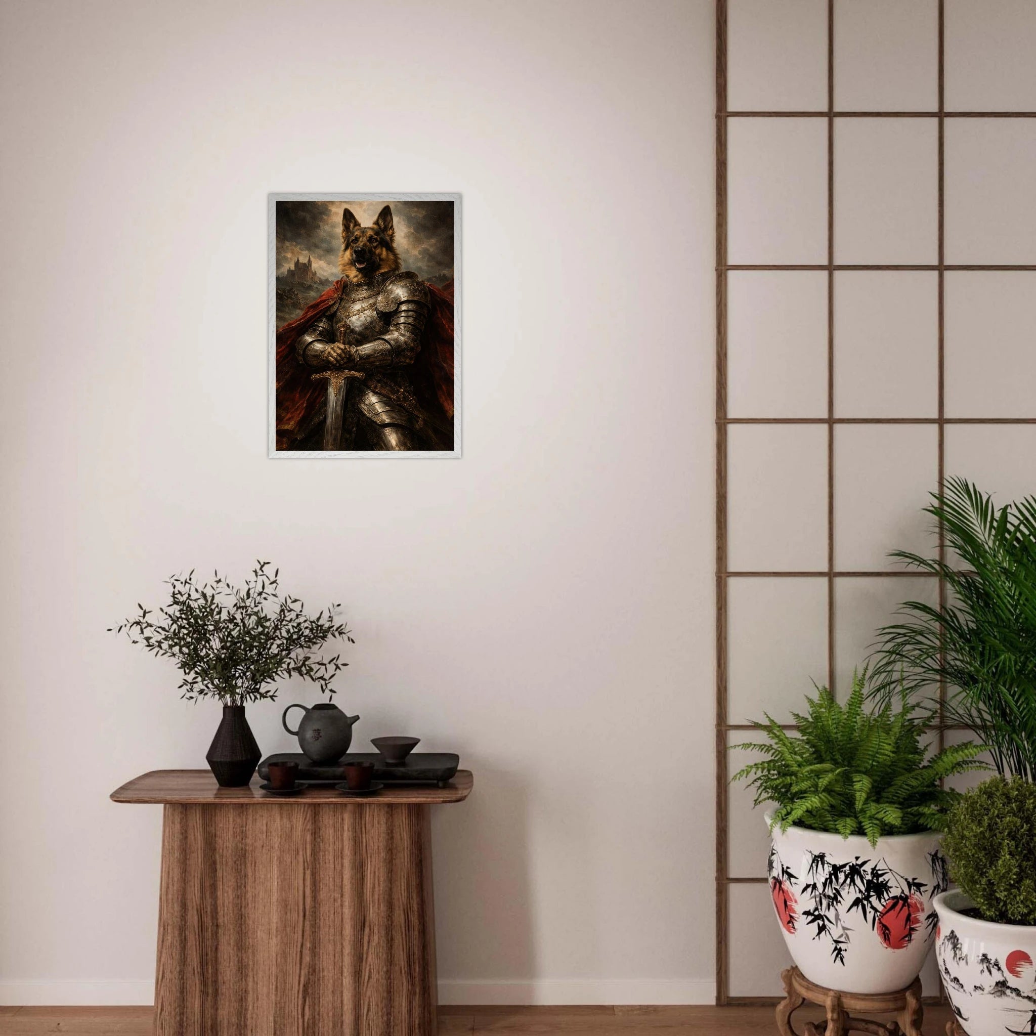 The Warrior — Gerahmtes Heldenporträt mit Plexiglas - Schutz - FurTales