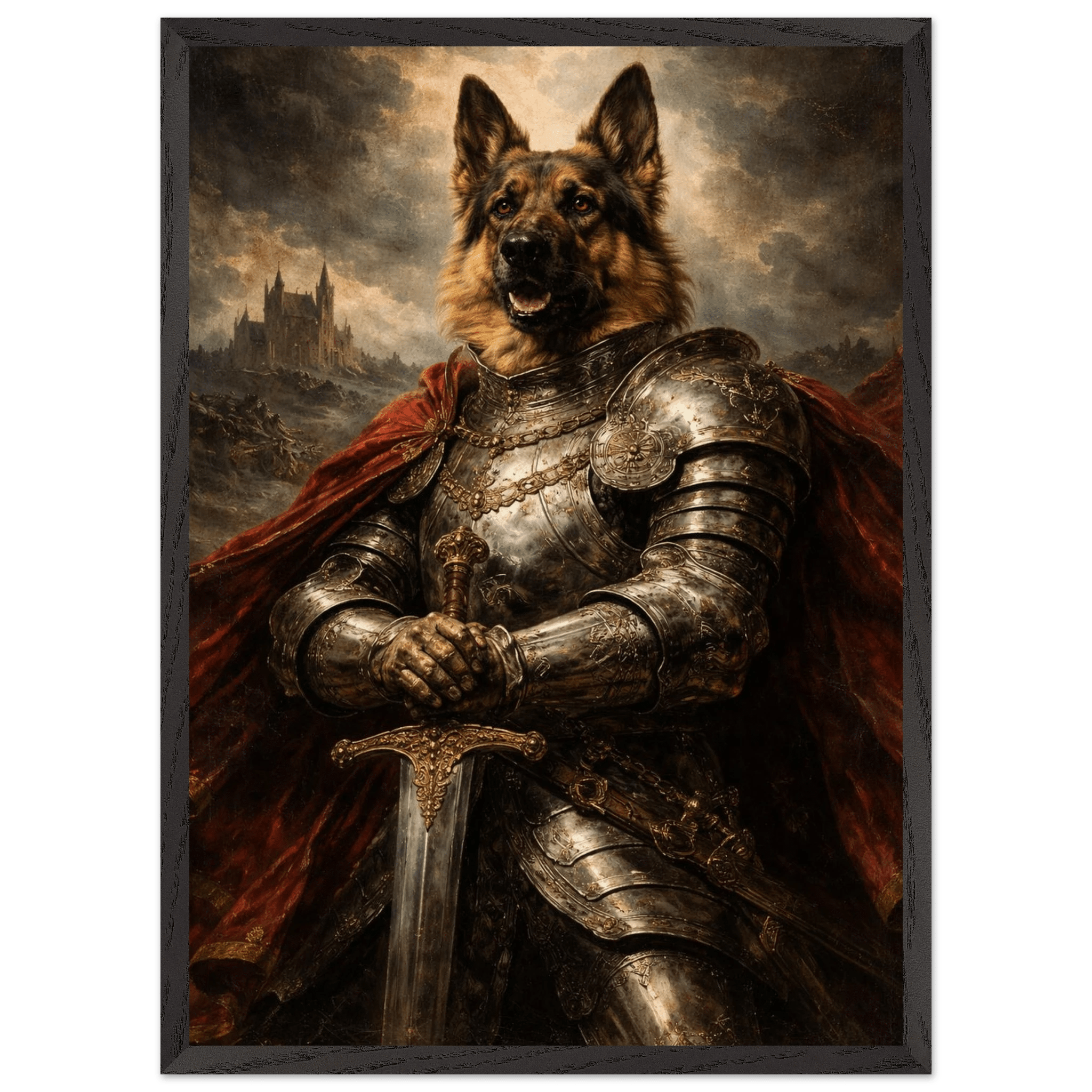 The Warrior — Gerahmtes Heldenporträt mit Plexiglas - Schutz - FurTales