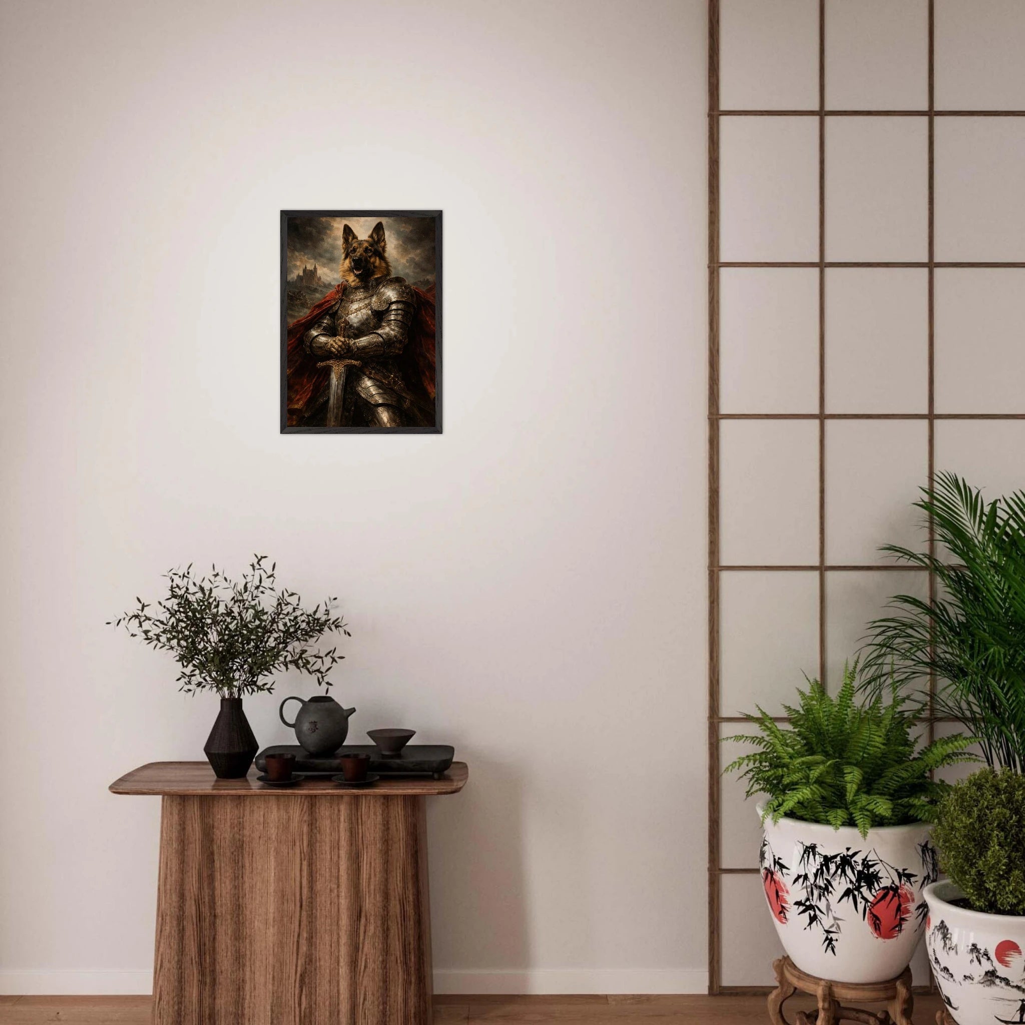 The Warrior — Gerahmtes Heldenporträt mit Plexiglas - Schutz - FurTales